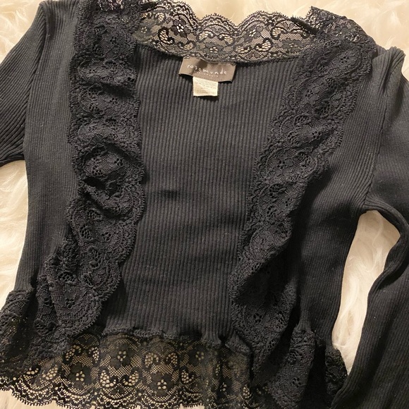 Cropped Vest with Lace, Silk Cotton, XS - Picture 2 of 9